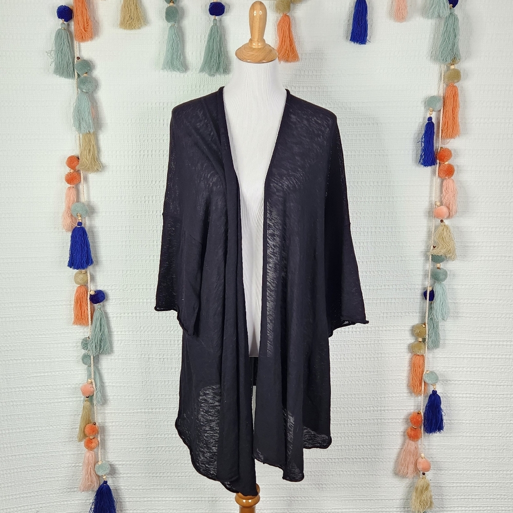 Zara Knit Black Open Front Cardigan